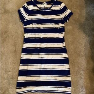 Blue and white dress